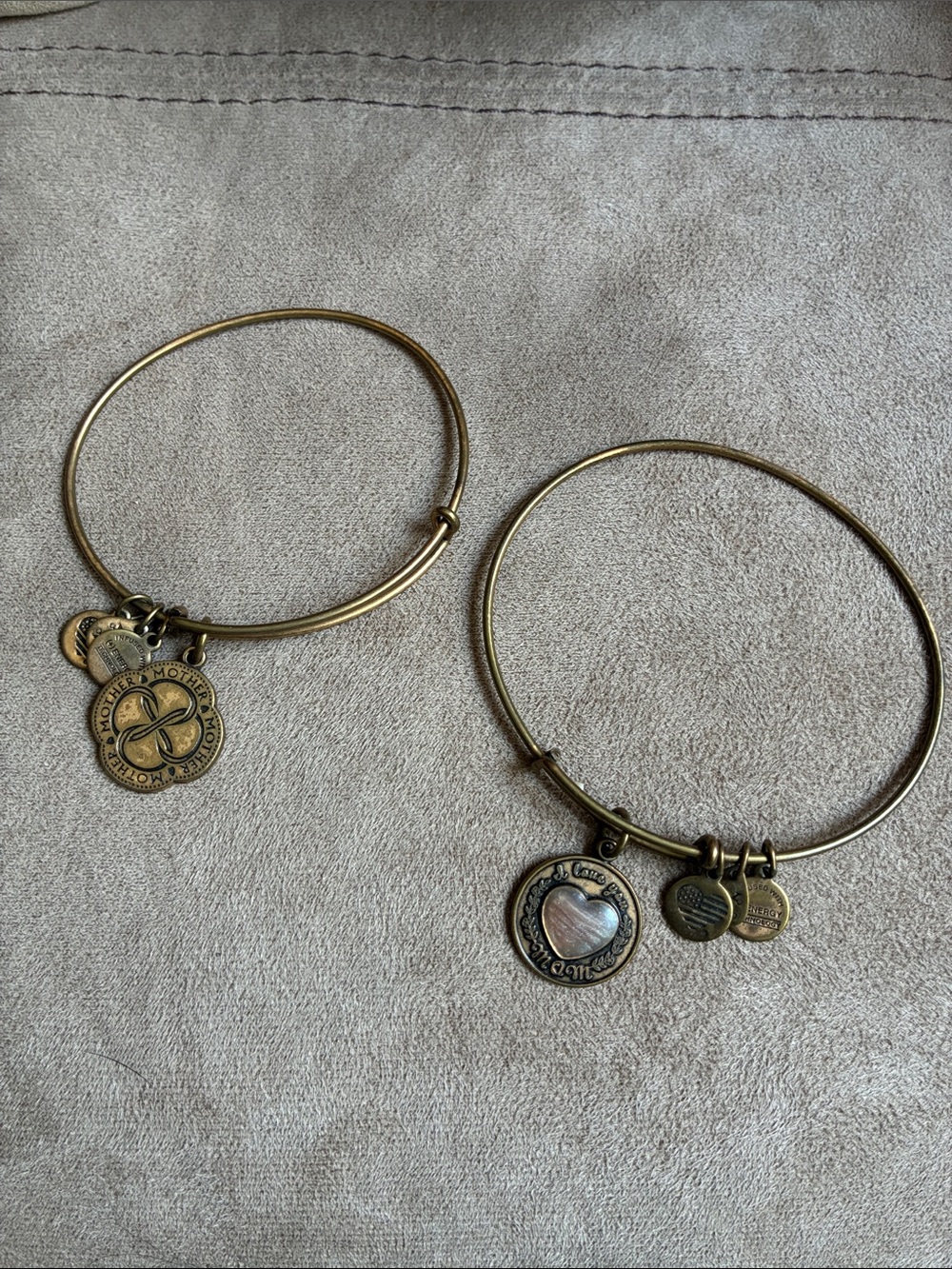 Alex and Ani Gold-Tone Mother Charm Expandable Bangle Set